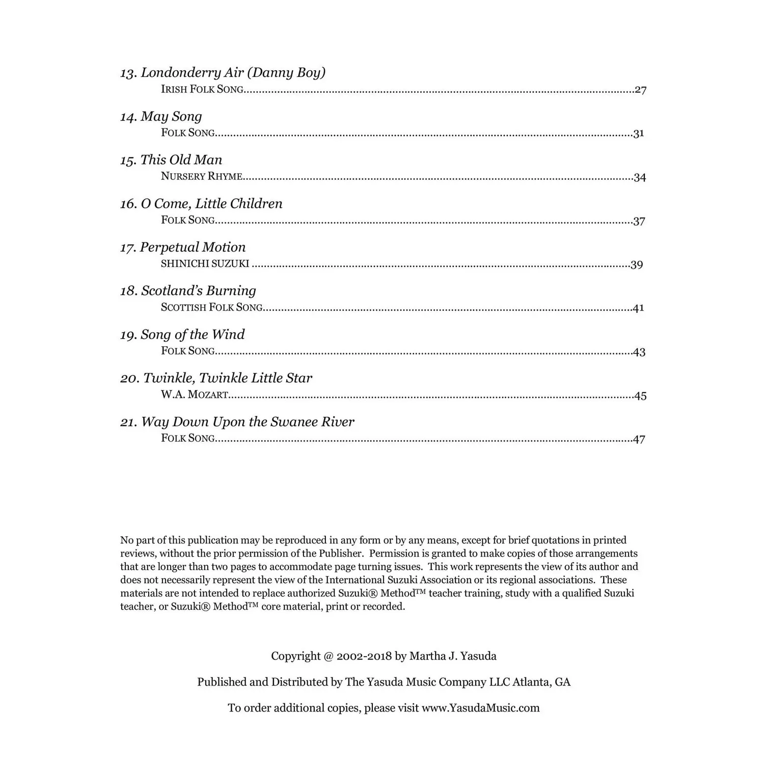 Yasuda Folk Song Melodies Viola-Ensemble Noten Download