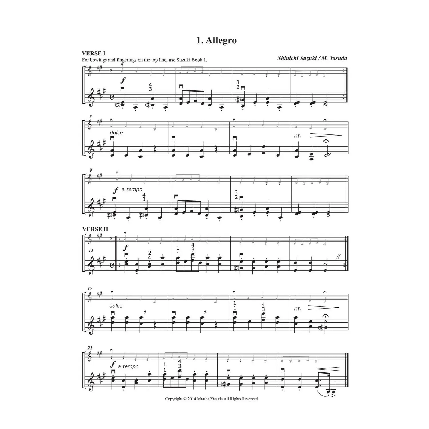 Yasuda Folk Song Melodies Violinnoten Doppelgriffe Download