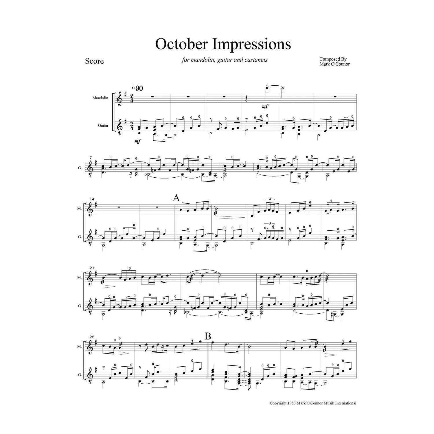 Shar Music Mark OConnor October Impressions Noten Download