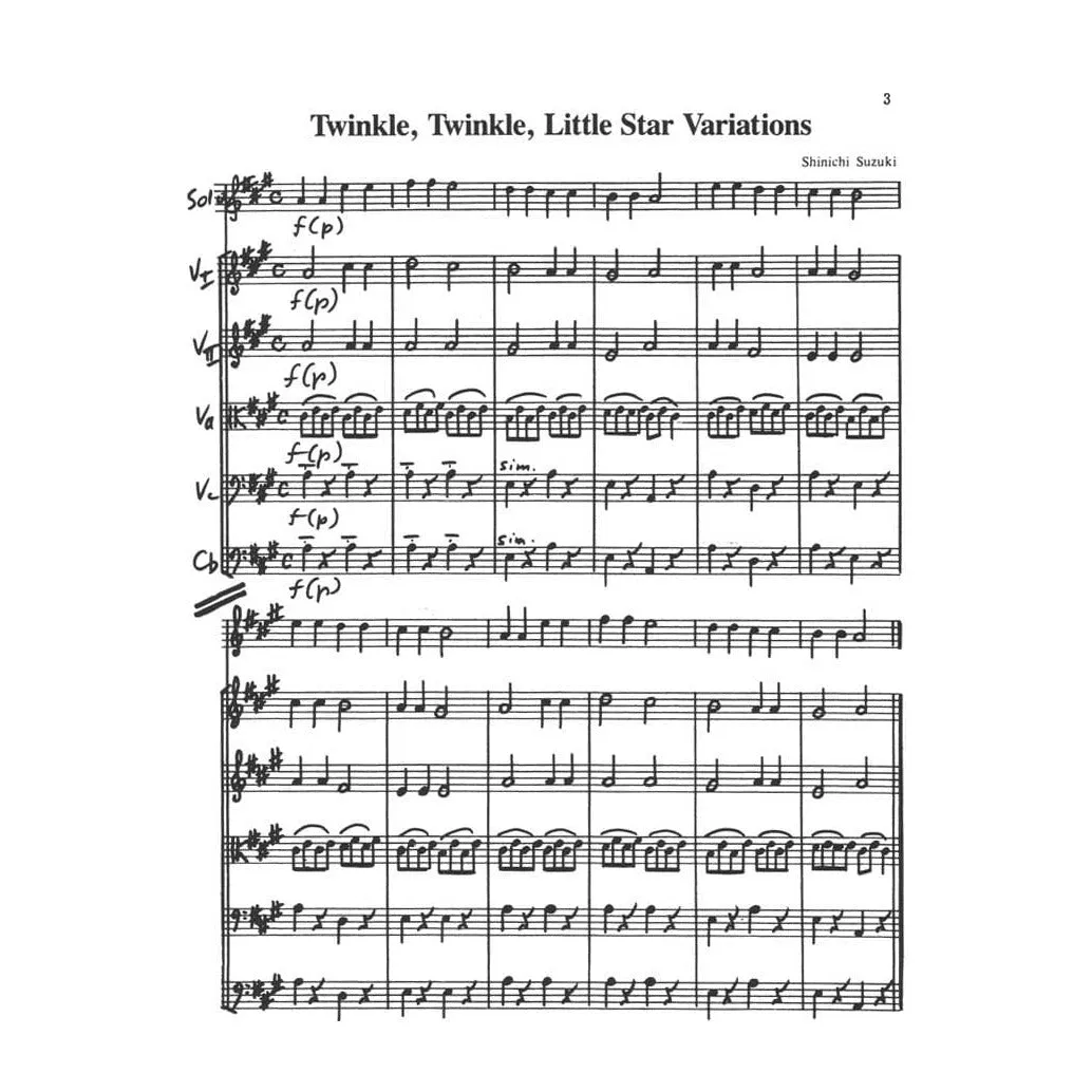Suzuki Violin School Vol. 1-2 Noten Streichorchester Partitur