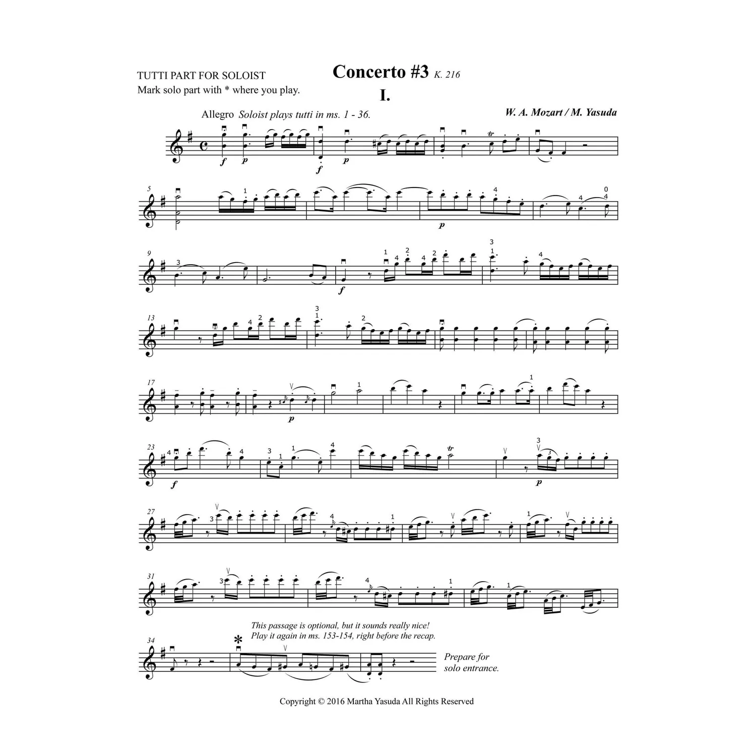 Yasuda Mozart Konzert Nr.3 Noten 2-3 Violinen Download