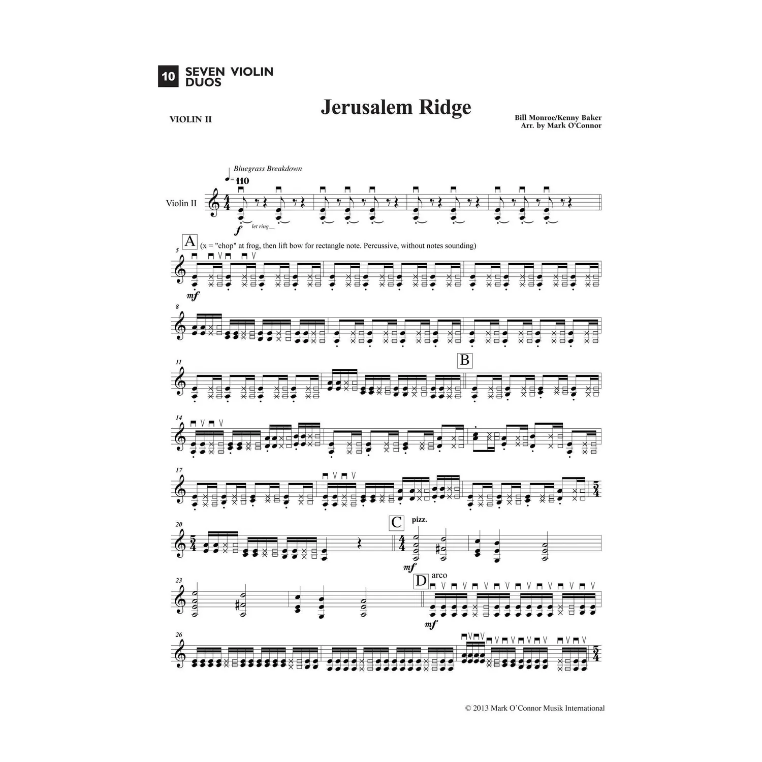 Mark O'Connor Seven Violin Duos Violinduette 2 Violinen Folk