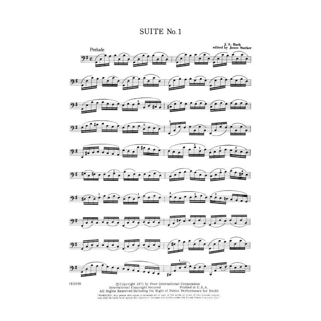 Bach 6 Cello Suiten BWV 1007-1012 Starker Noten Cello