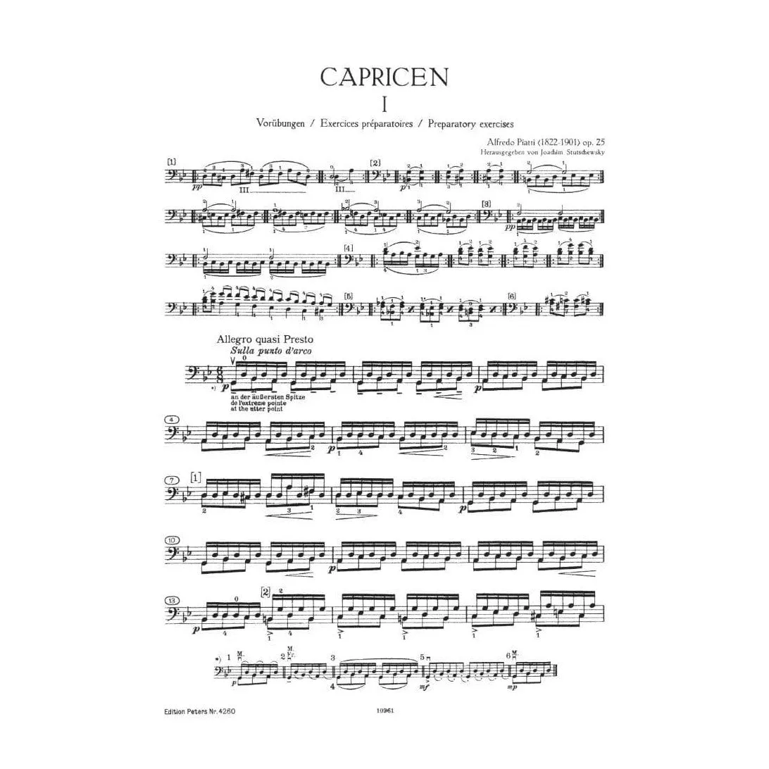 Peters Piatti 12 Caprices Op 25 Noten Cello solo