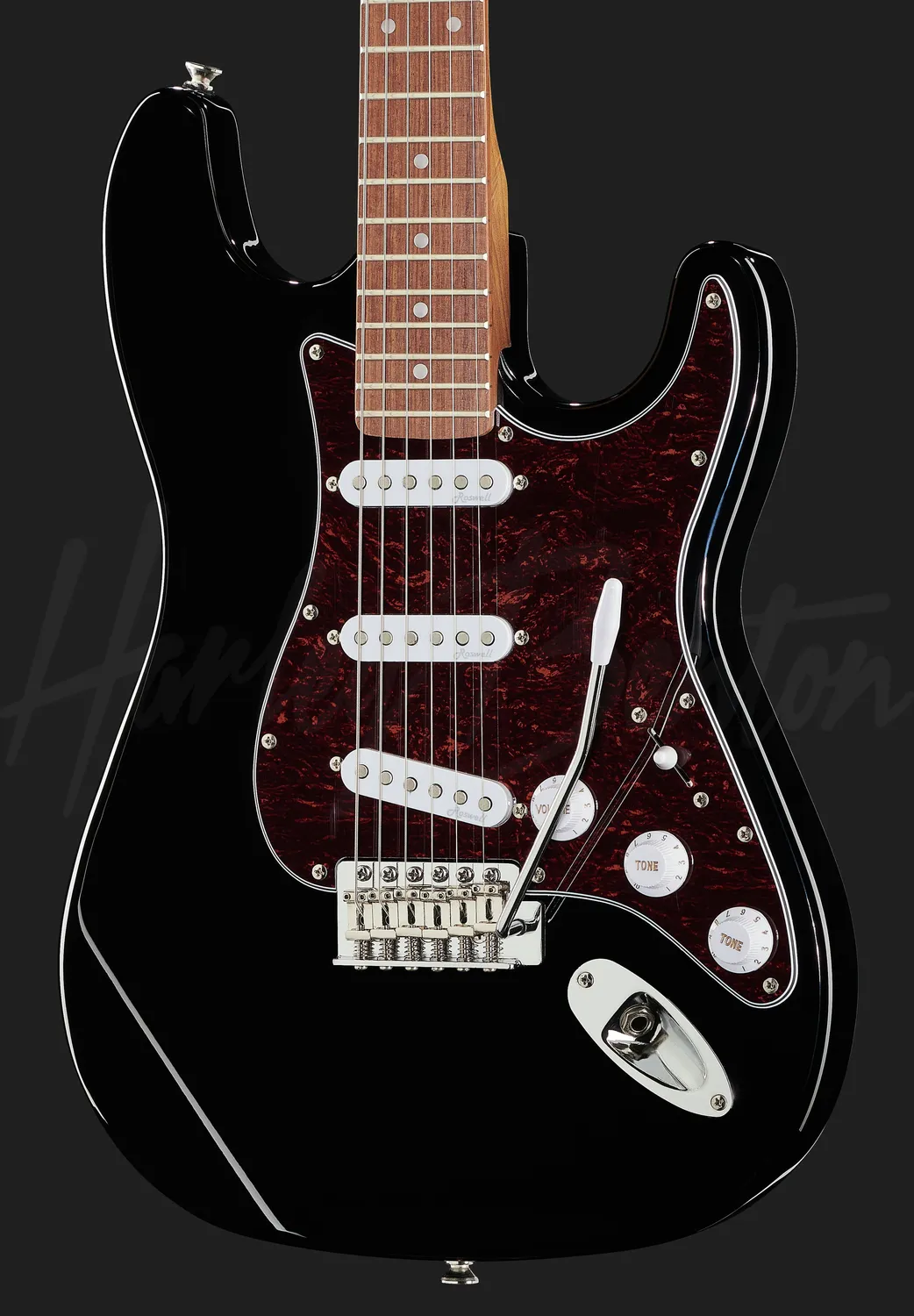 Harley Benton Classic ST-62 E-Gitarre Double-Cut Schwarz Singlecoil