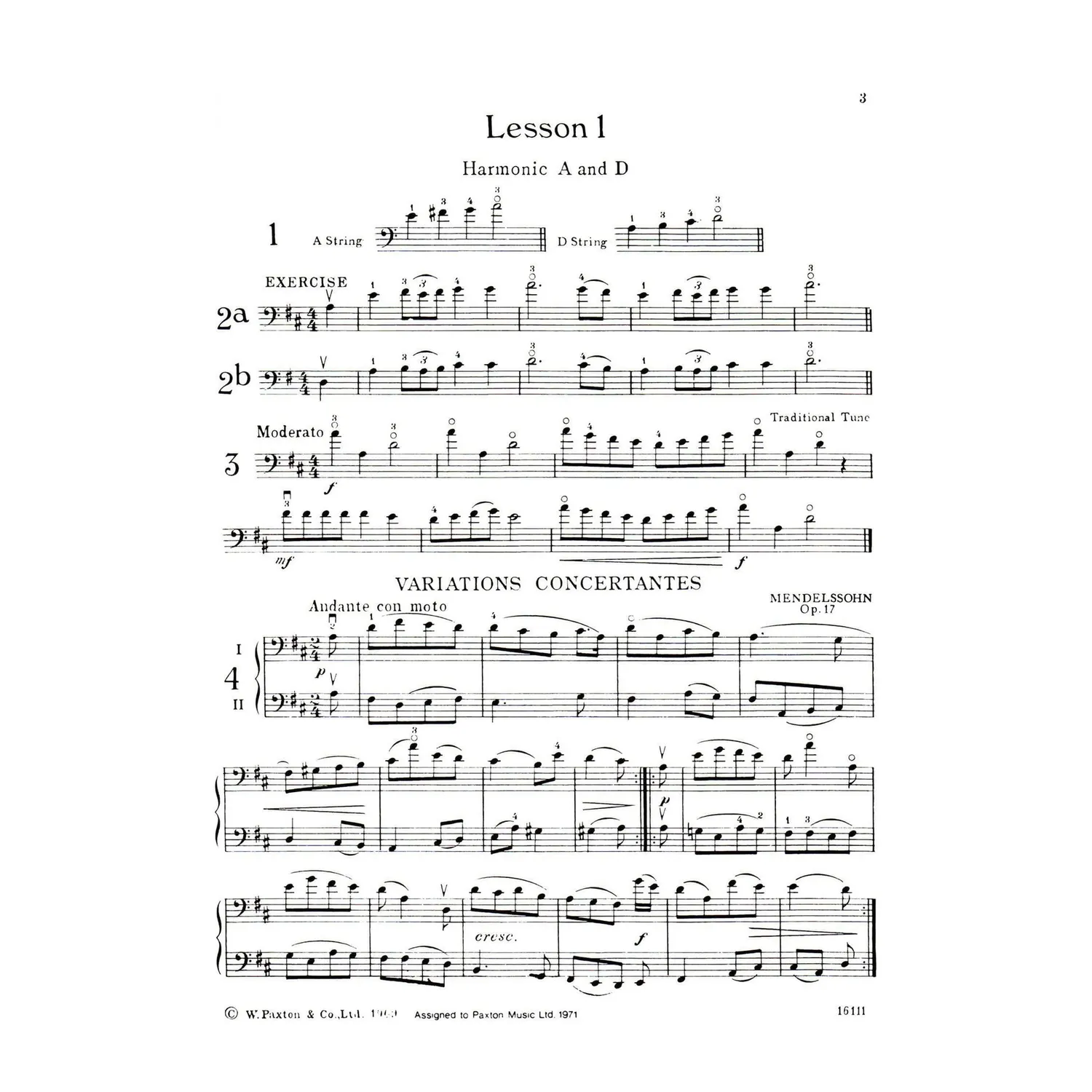 Paxton Third Year Violoncello Method Celloschule Benoy Burrowes