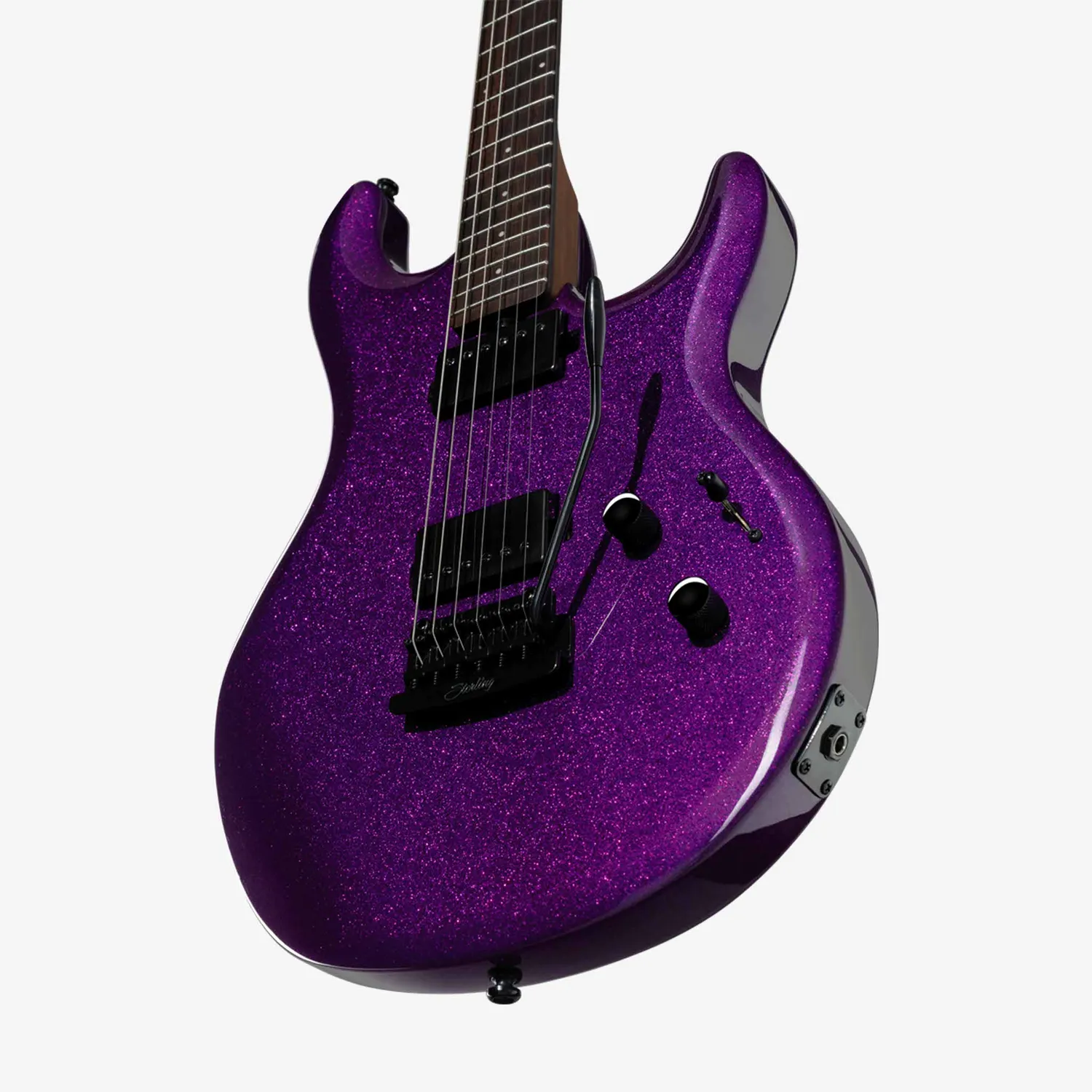 Sterling Luke E-Gitarre Purple Sparkle V-Hals Boost