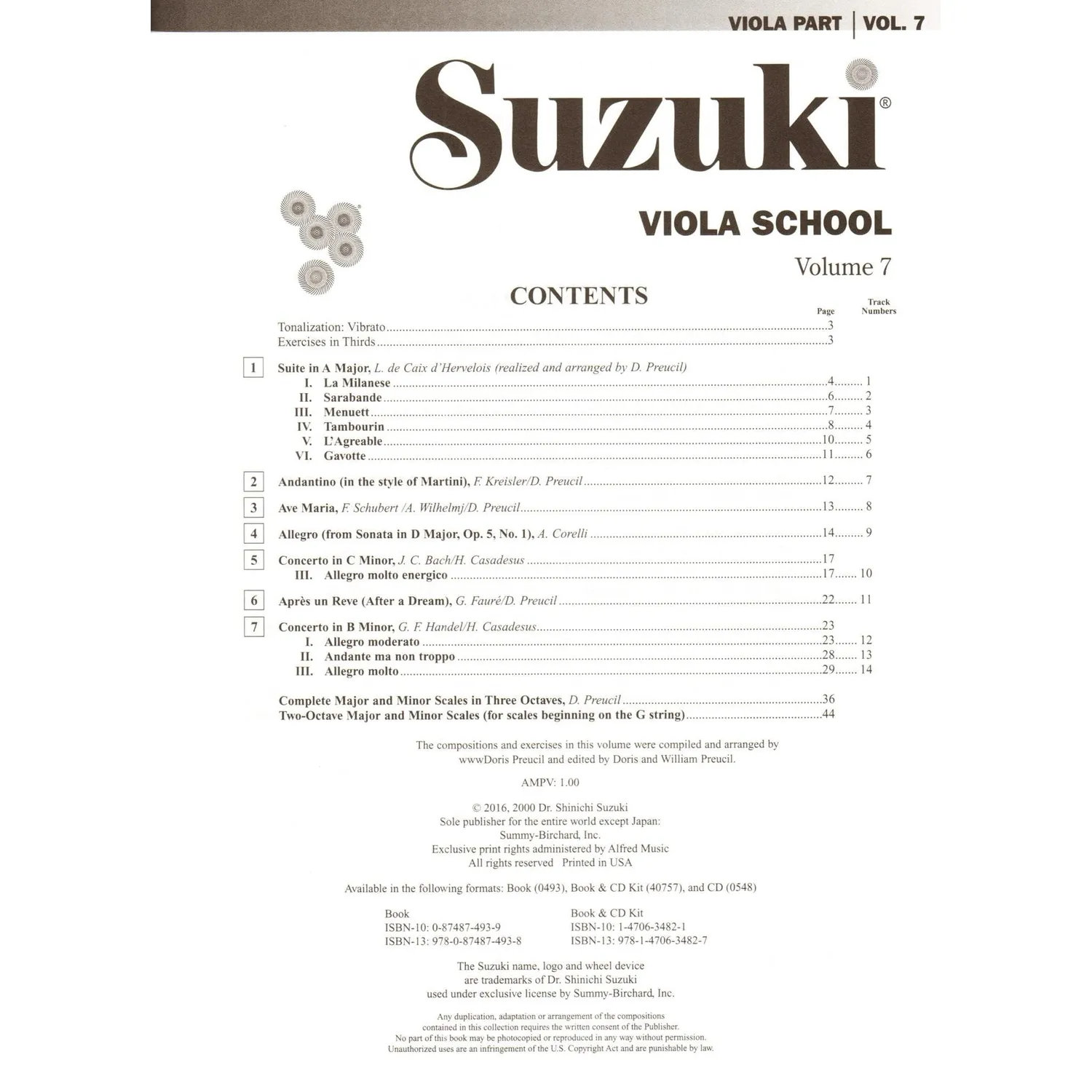 Suzuki Viola School Volume 7 Bratschen-Noten mit CD