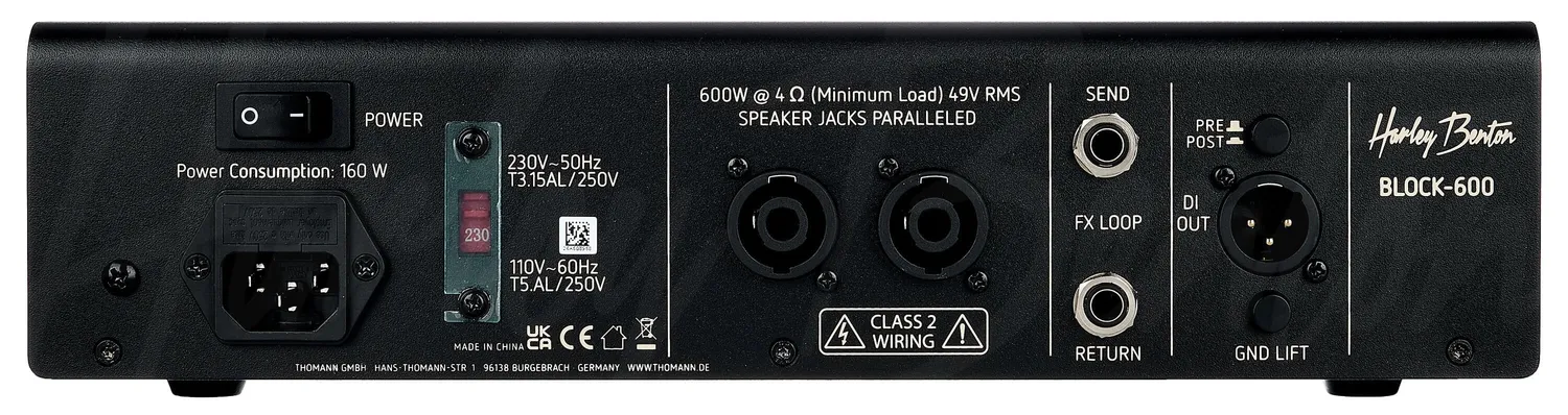 Harley Benton Standard BLOCK-600 Bassverstärker Topteil 600W