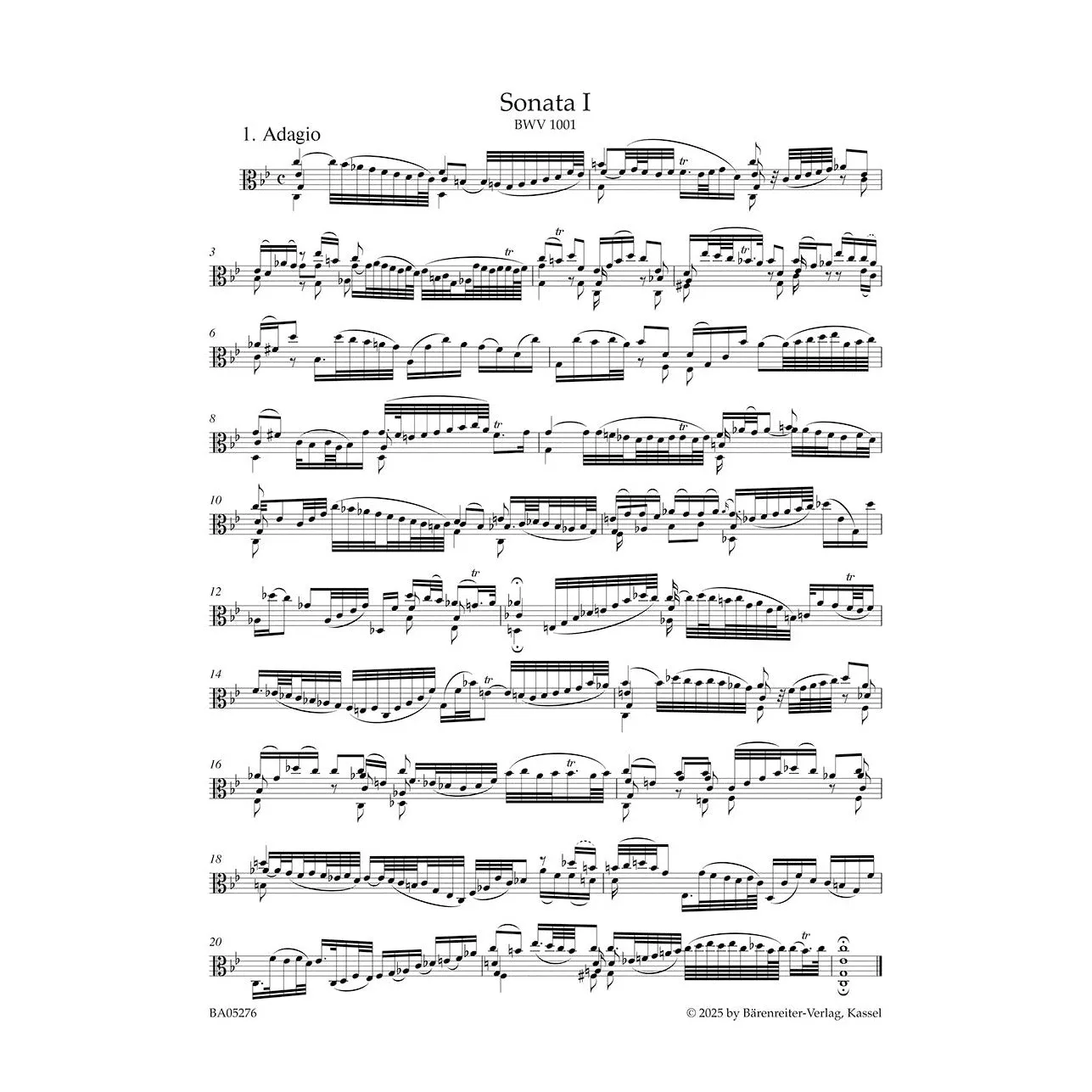 Bärenreiter Bach BWV 1001-1006 Noten für Viola solo