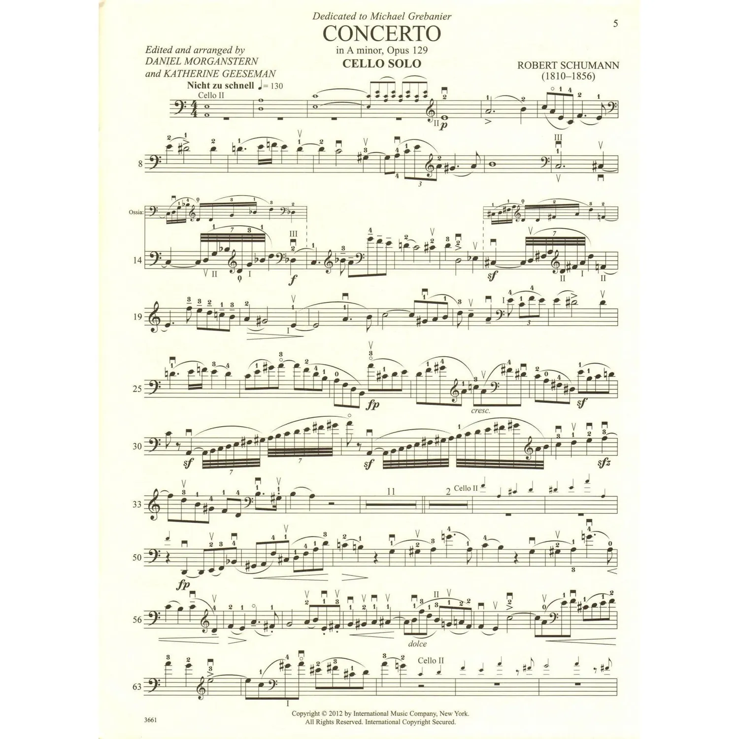 Schumann Cellokonzert a-moll Cello-Noten 2. Cello