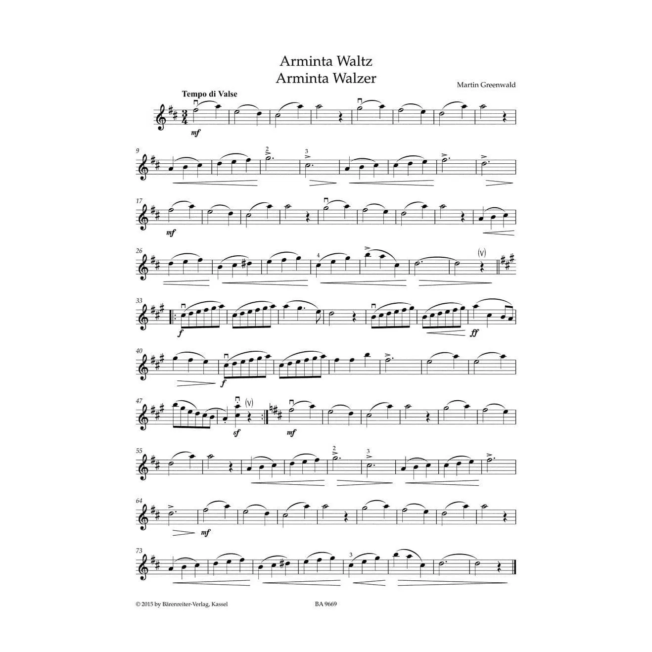 Bärenreiter Sassmannshaus Violin Recital Album 2 Noten erste Lage