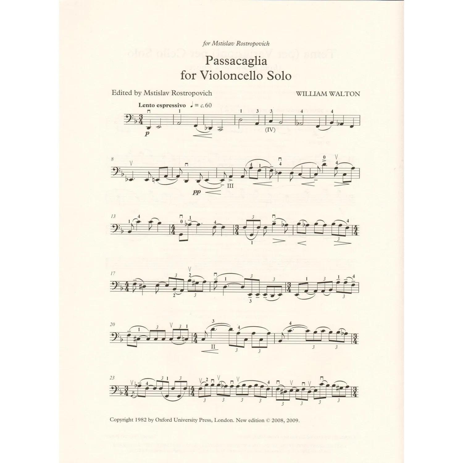 Shar Music Walton Two Pieces Cellonoten Solo