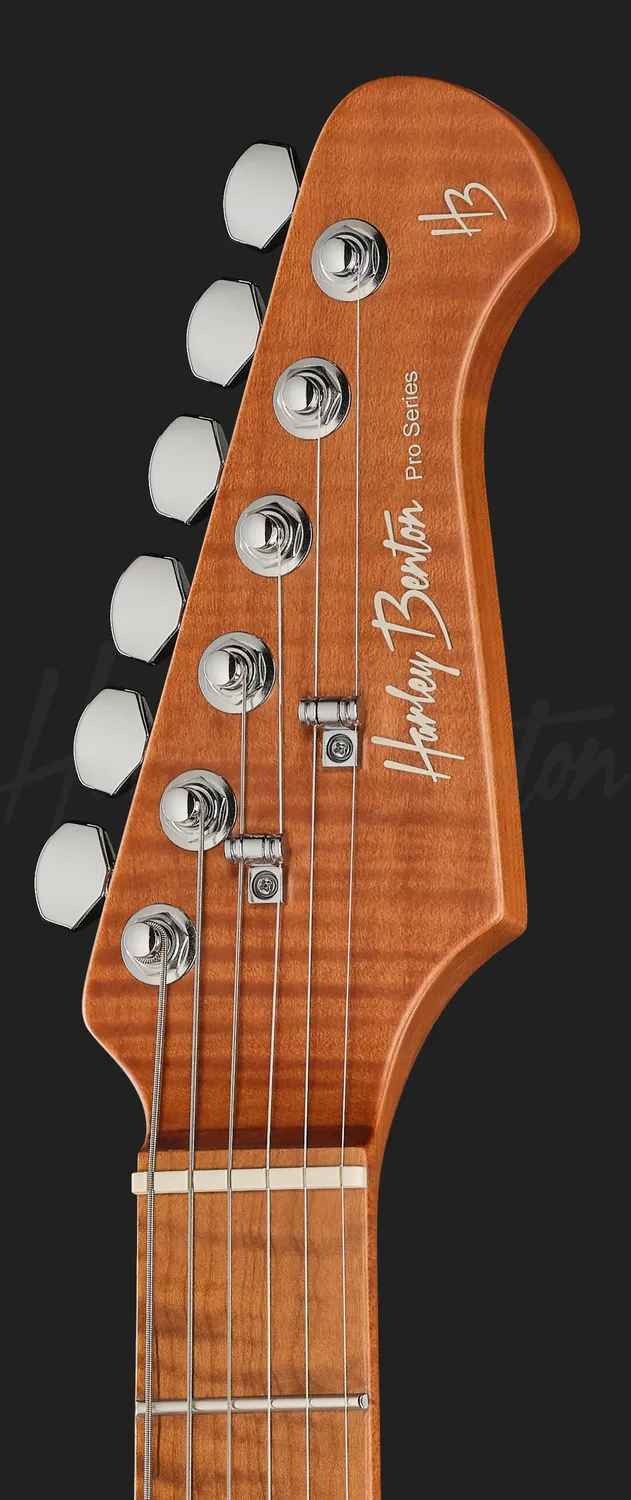 Harley Benton Fusion-IV HH MN E-Gitarre Quilt Dusk Glow Tremolo