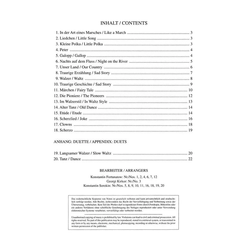 Shar Music Kabalevsky Album Pieces Noten Violine Klavier Sikorski