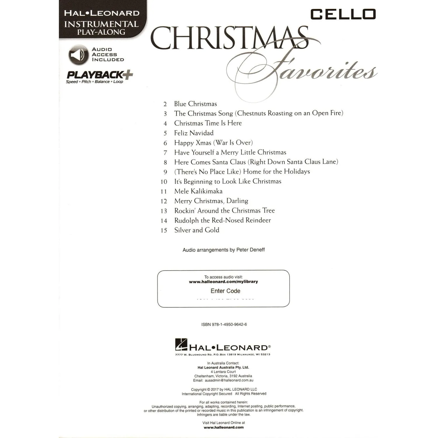 Shar Music Christmas Favorites Cello Noten 15 Stücke mit Audio