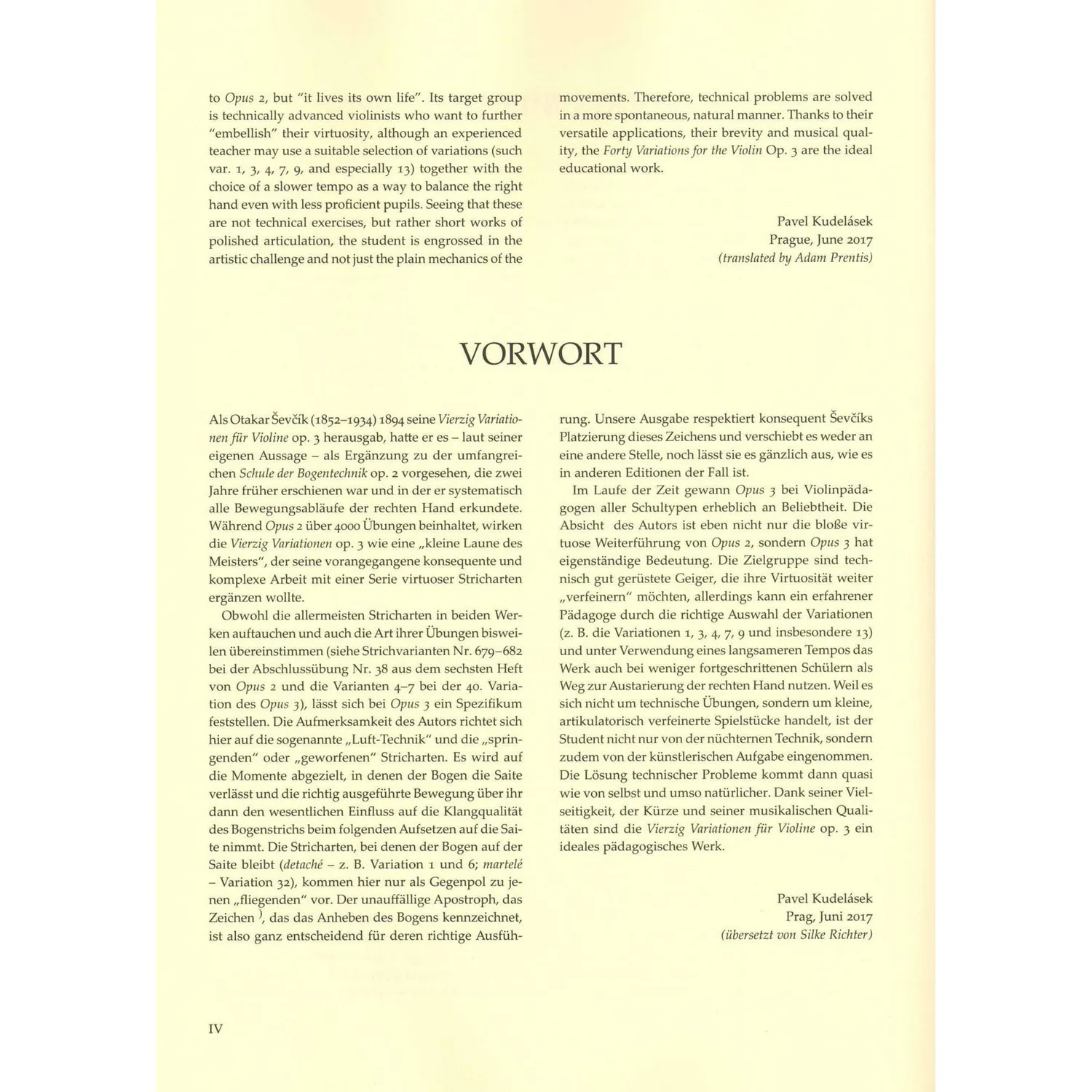 Bärenreiter Sevcik 40 Variationen Op 3 Violinnoten Technik