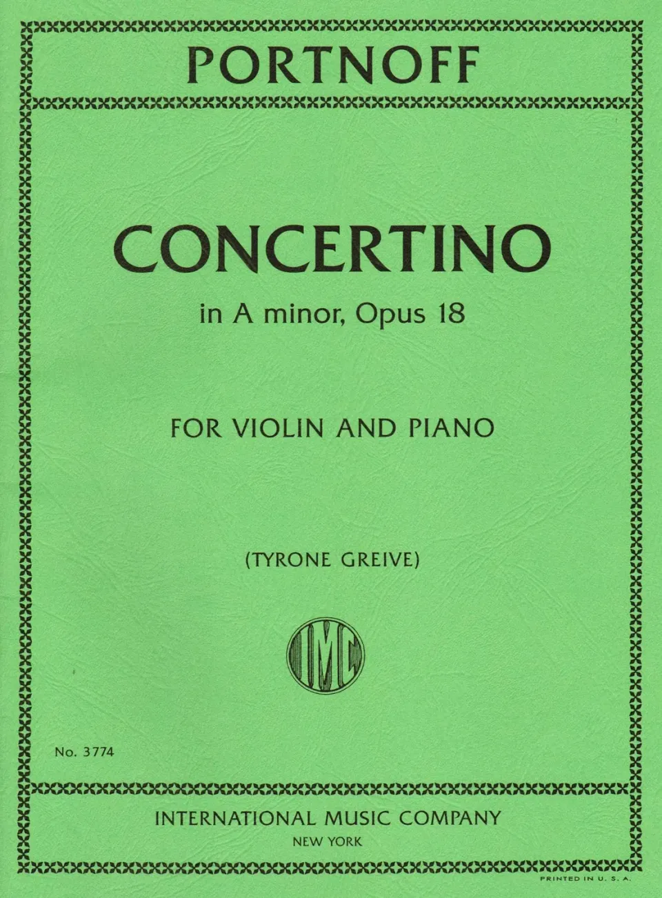 International Portnoff Concertino a-moll op.18 Noten Violine Klavier