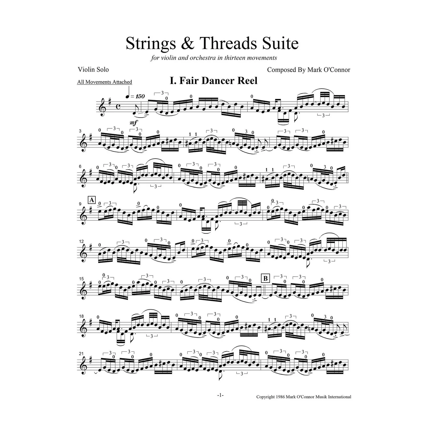 Mark O'Connor Strings & Threads Suite Violinensolo Download
