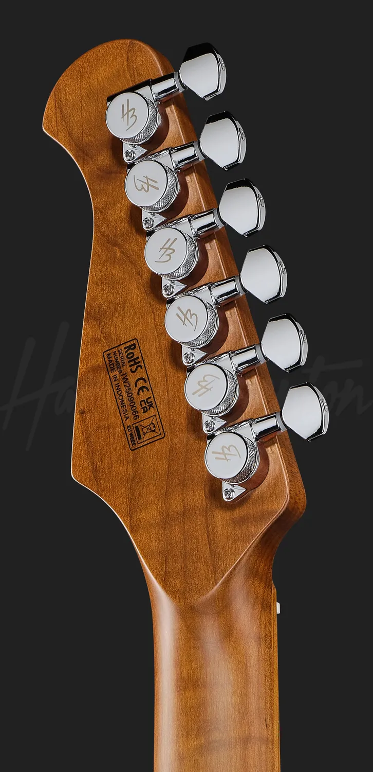Harley Benton Fusion-IV HSS MN QRG E-Gitarre Raspberry Gloss Tremolo