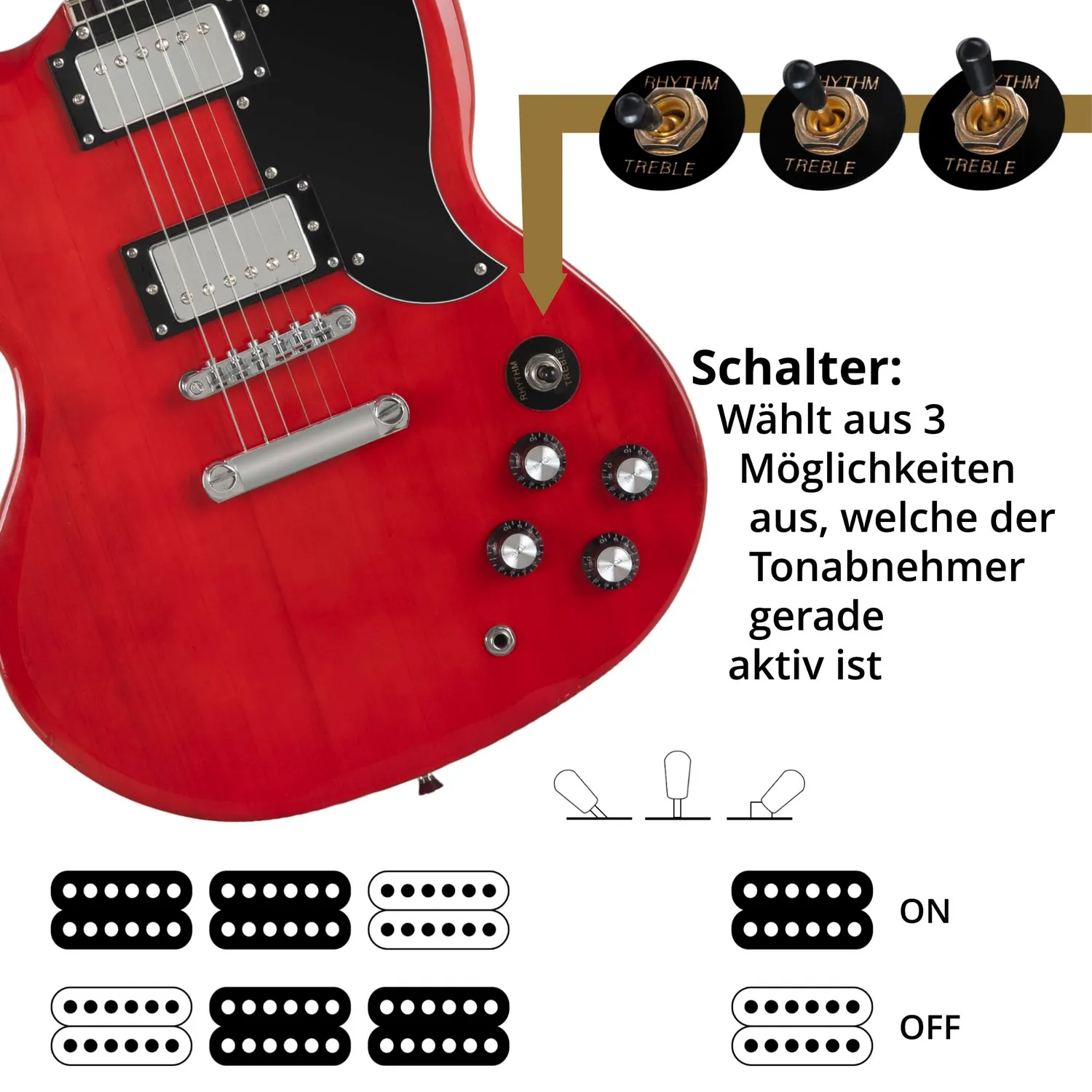 Rocktile Pro S-Red E-Gitarre Doublecut Heritage Cherry