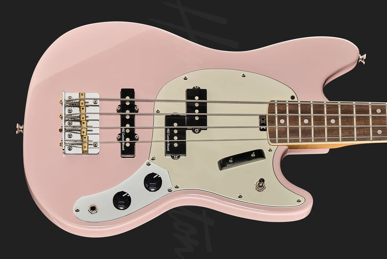 Harley Benton MV-4MSB E-Bass Shortscale Shell Pink