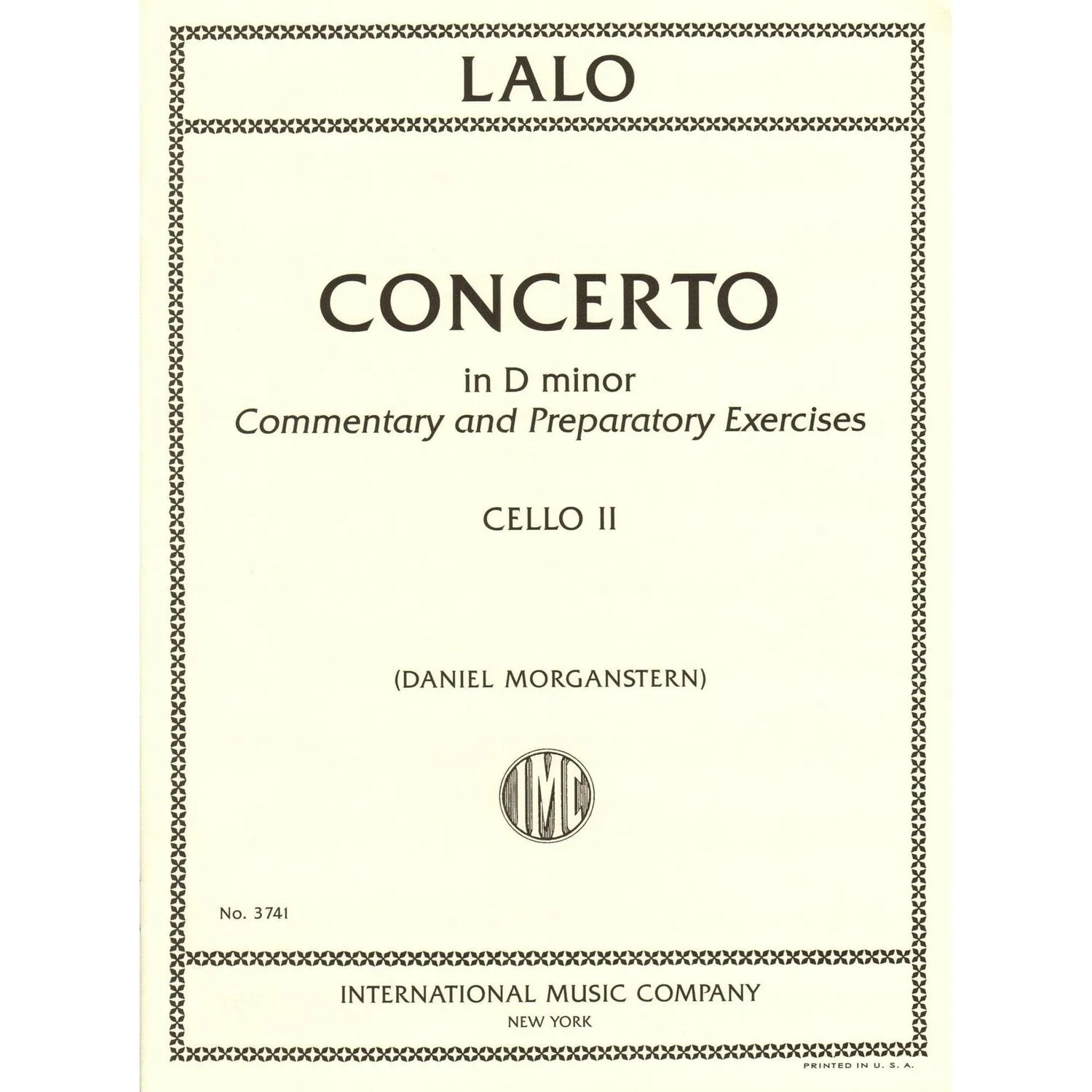 International Lalo Konzert d-Moll Cello-Noten Solo