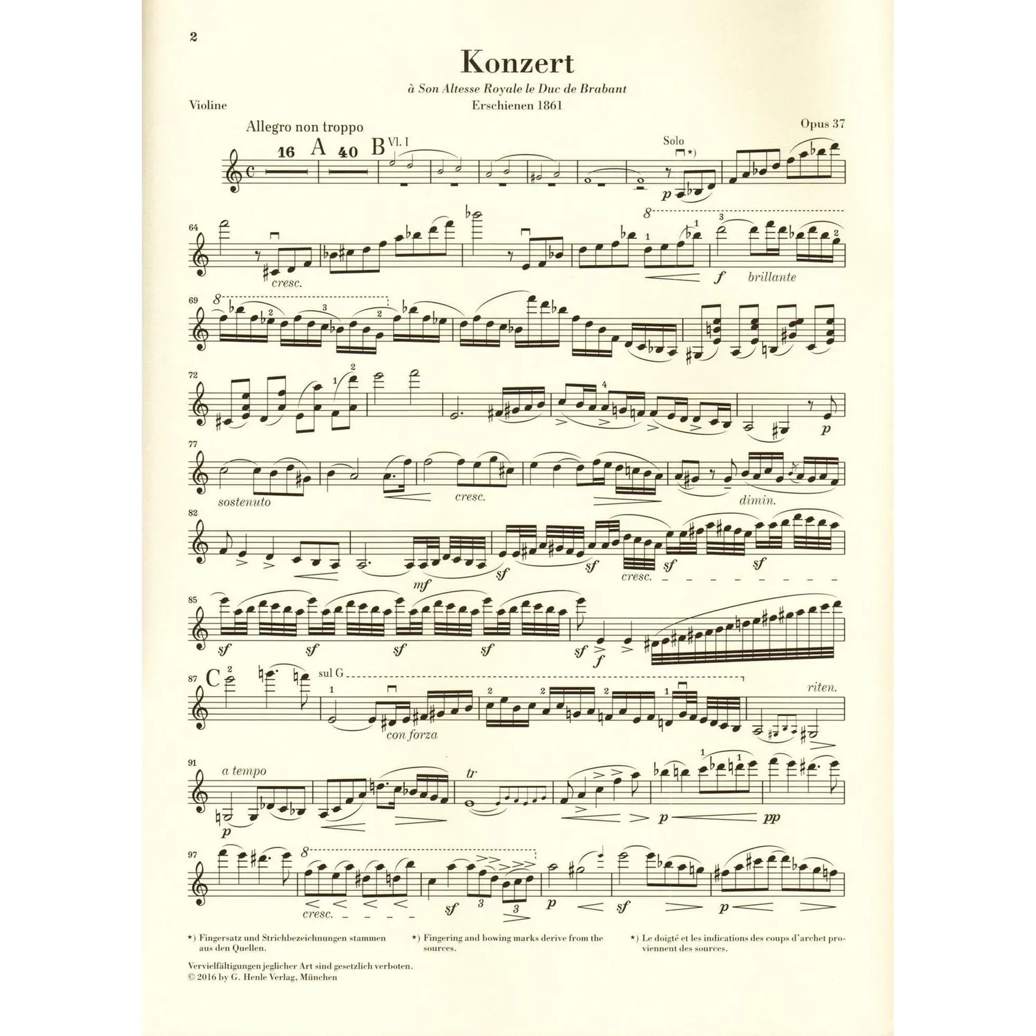 Shar Music Vieuxtemps Konzert 5 a-Moll Geigennoten Urtext