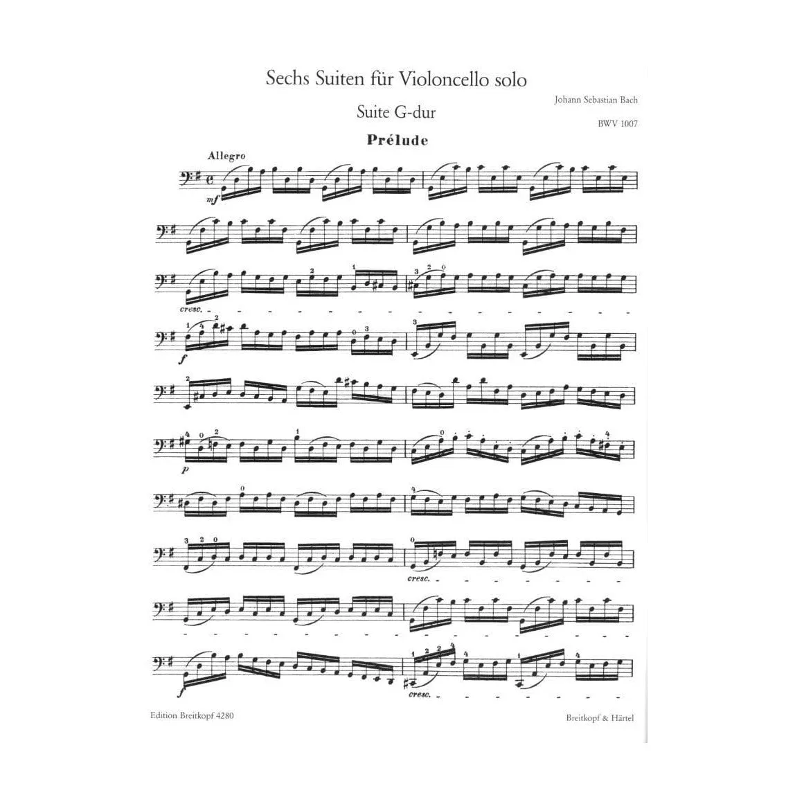 Shar Music J.S. Bach 6 Suiten BWV 1007-1012 Noten Cello Klengel