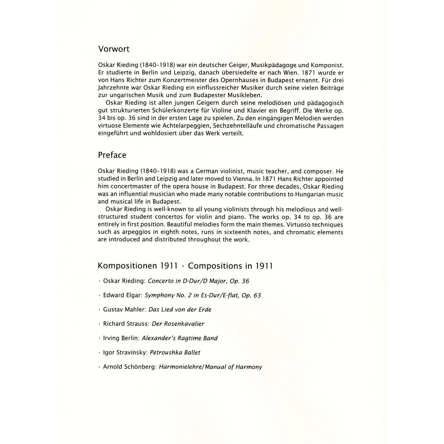 Bärenreiter Rieding op. 36 Violinkonzert Noten D-Dur