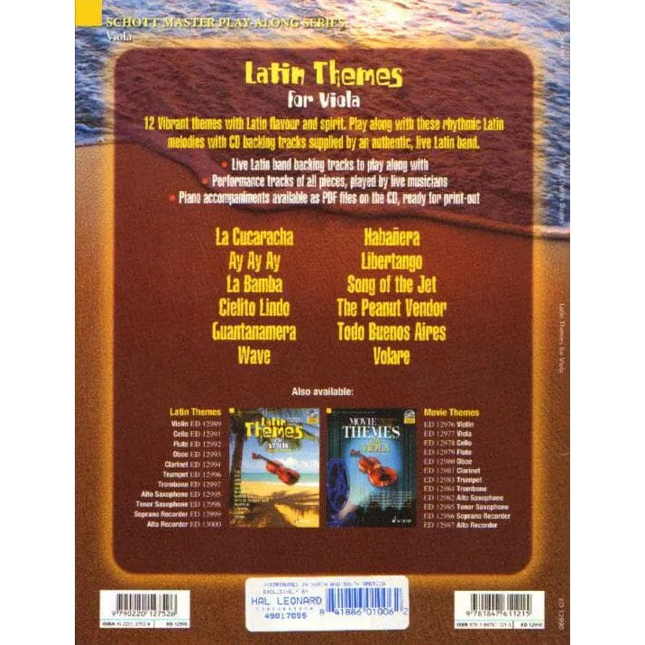 Schott Latin Themes Viola Notenbuch mit CD