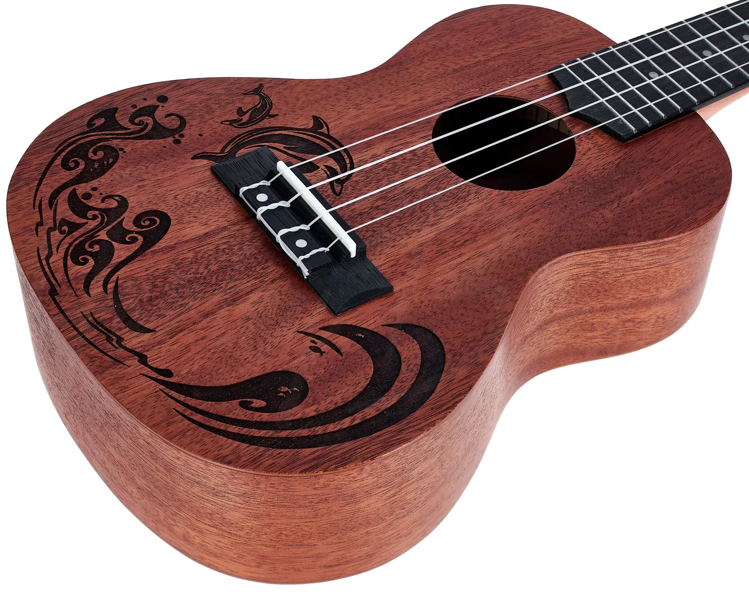 Harley Benton Kahuna-C Dolphin Ukulele Konzert Mahagoni Laser
