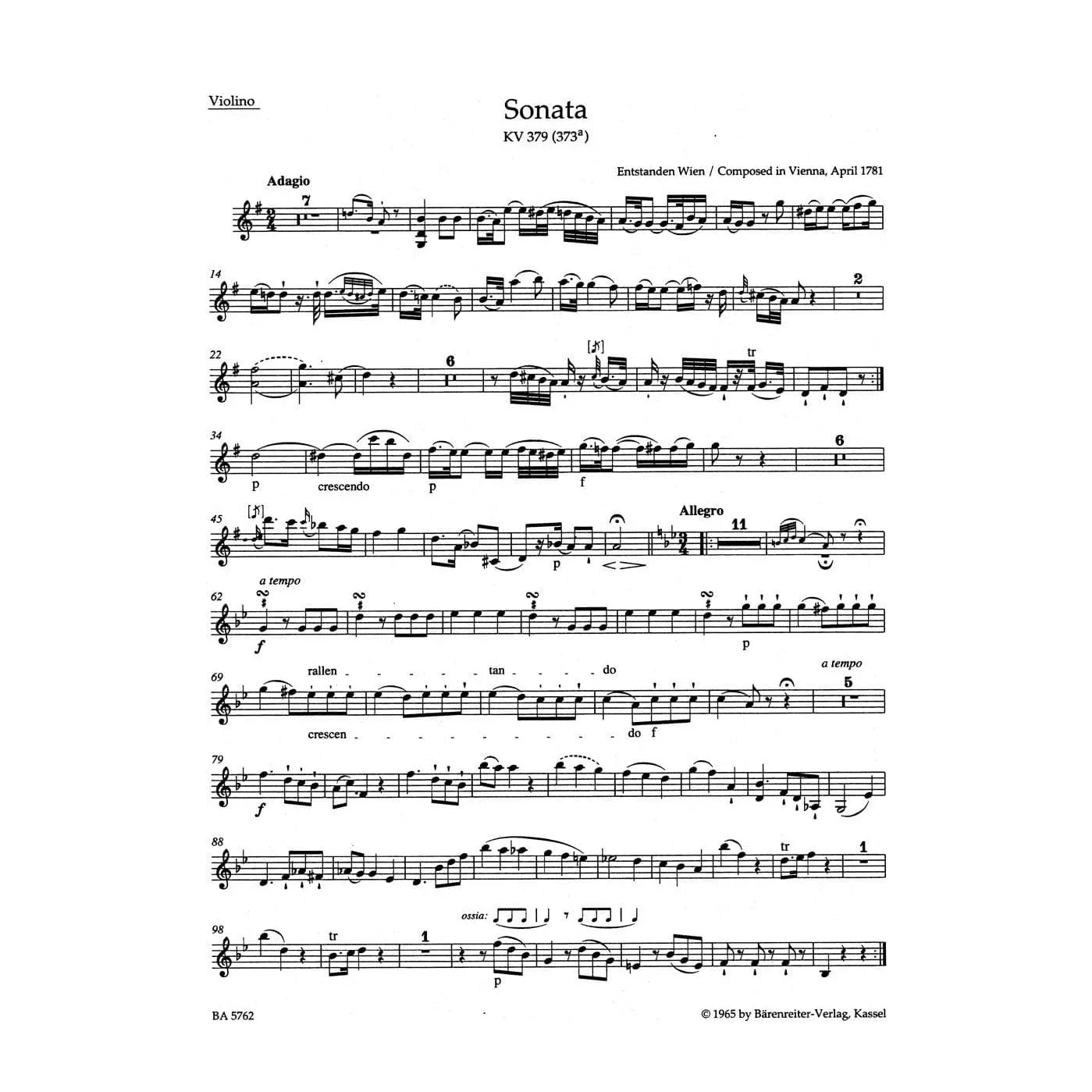 Bärenreiter Mozart Klavier Violine Bd. 2 Urtext Noten