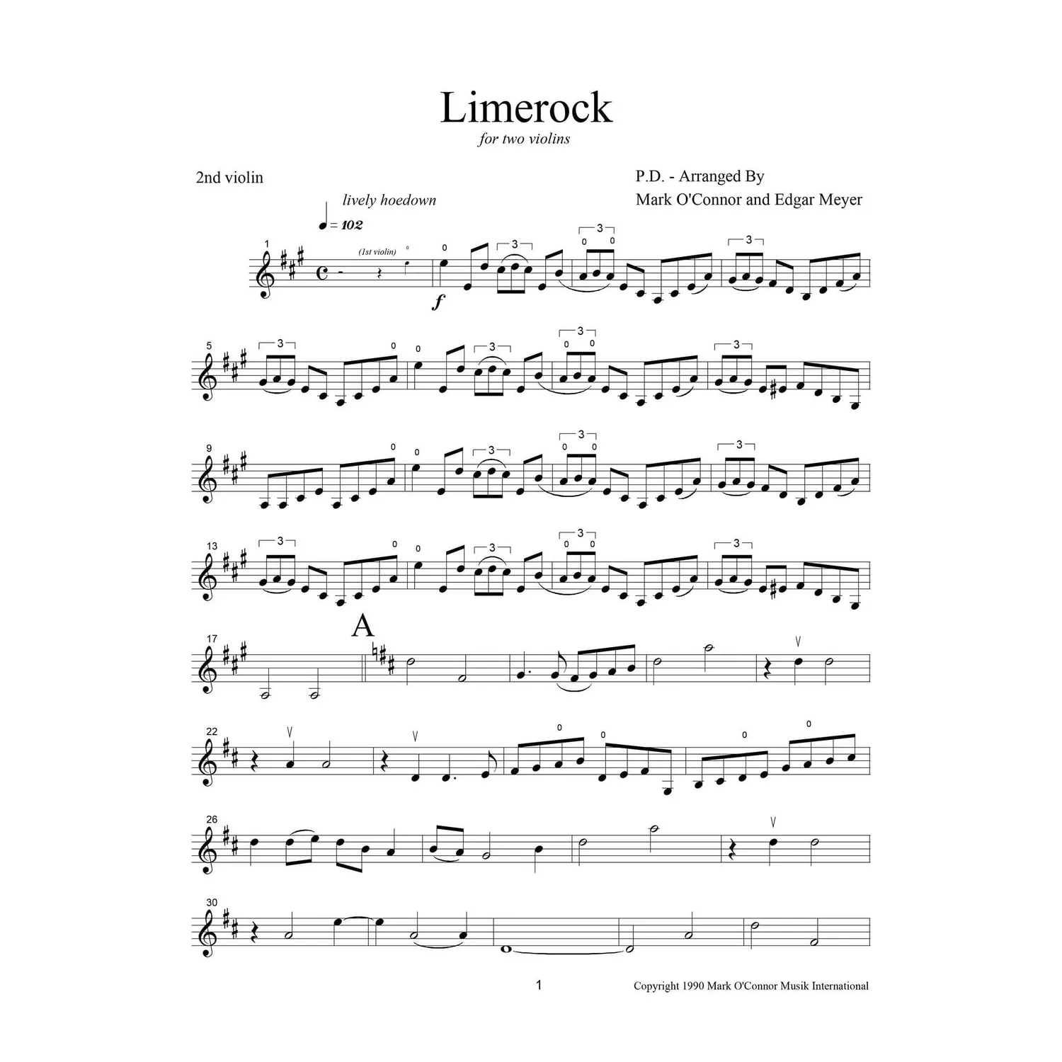 O'Connor Limerock 2 Violinen Stimme 2 Noten Download