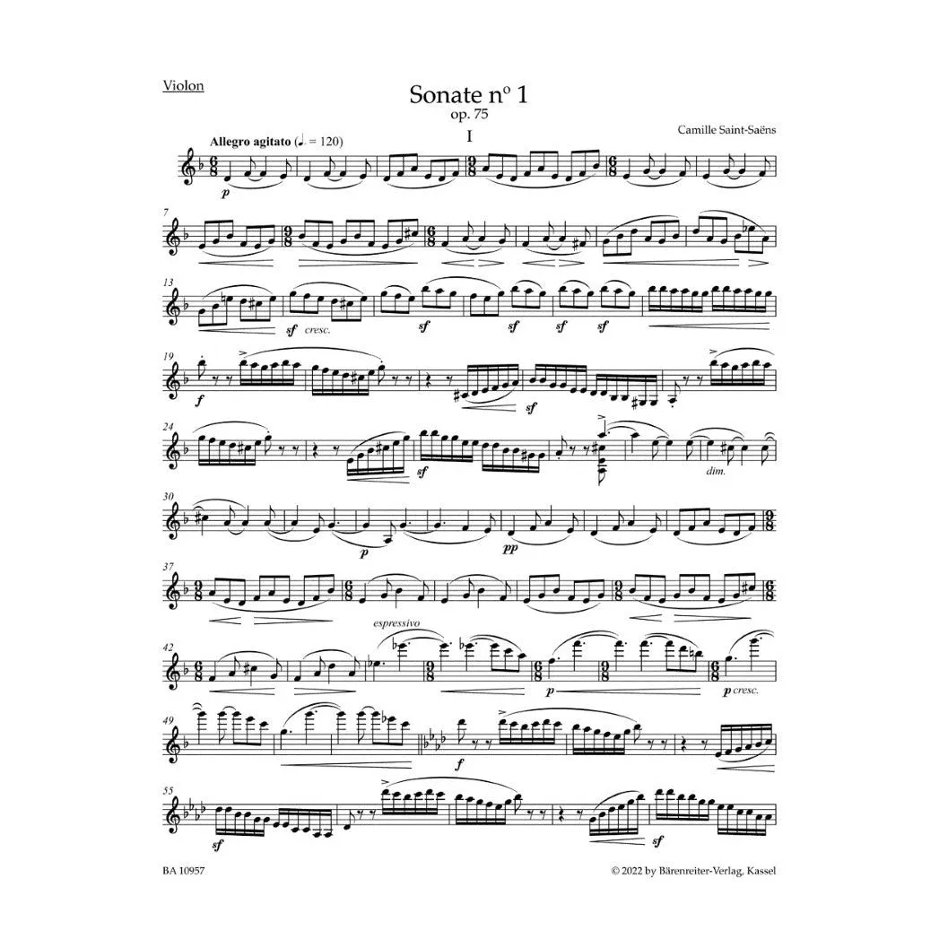 Bärenreiter Saint-Saëns Sonate Nr.1 Noten Violine Klavier Urtext