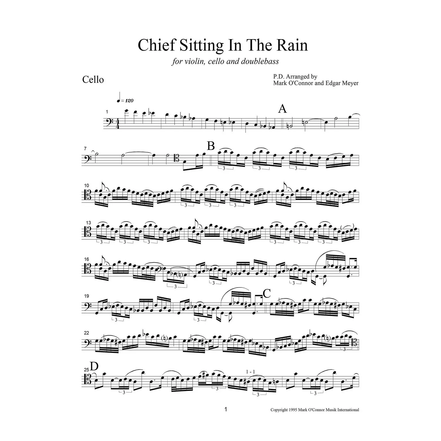 Shar Music Chief Sitting In The Rain Cellonoten Download Cello