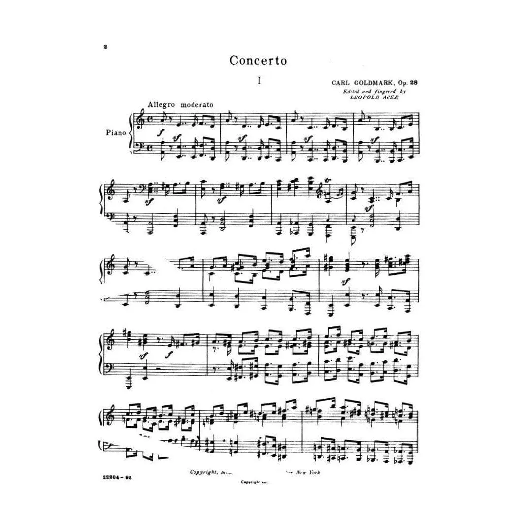 Carl Fischer Goldmark Op. 28 Noten Violine Klavier