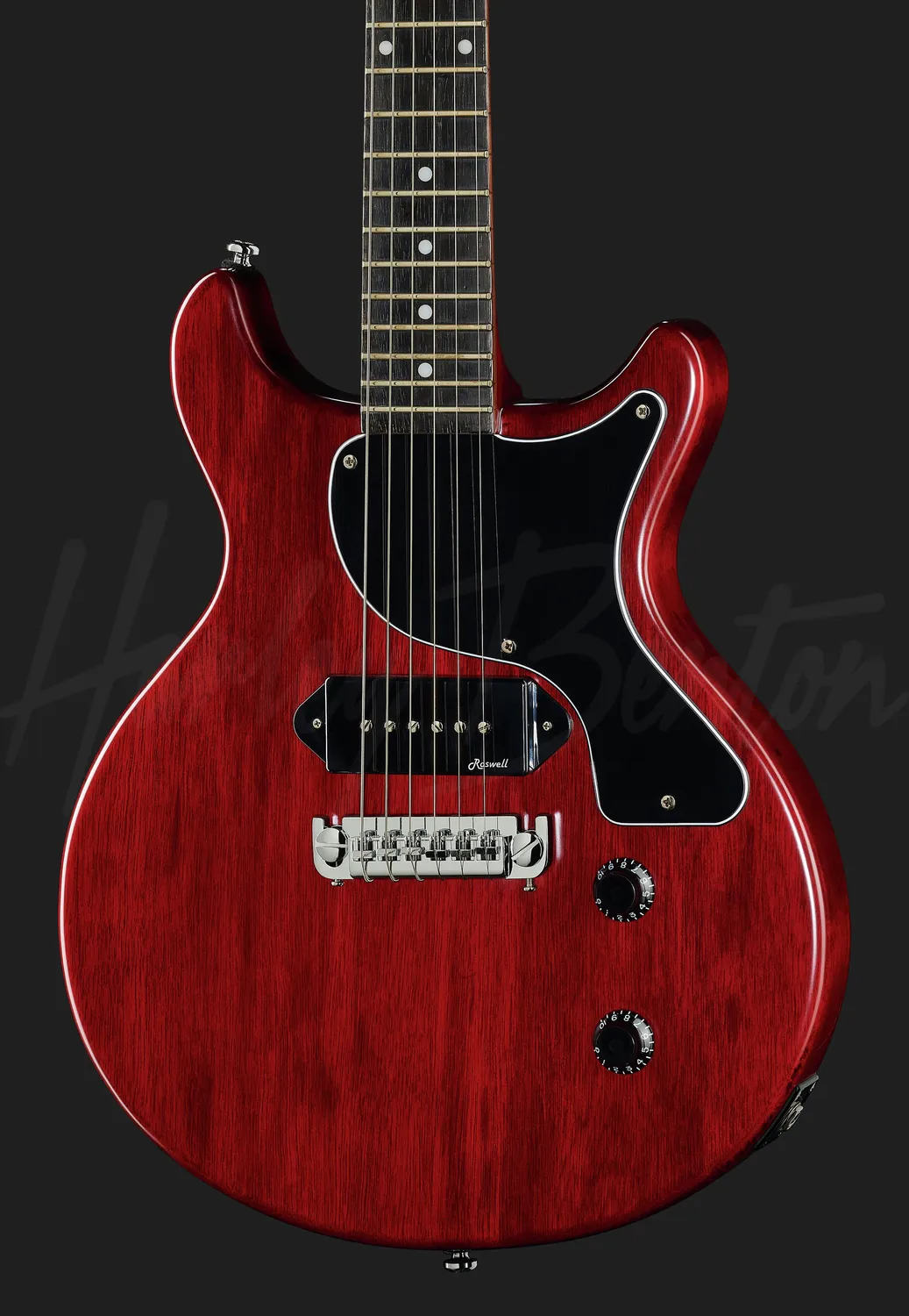 Harley Benton DC-Junior E-Gitarre Faded Cherry P90