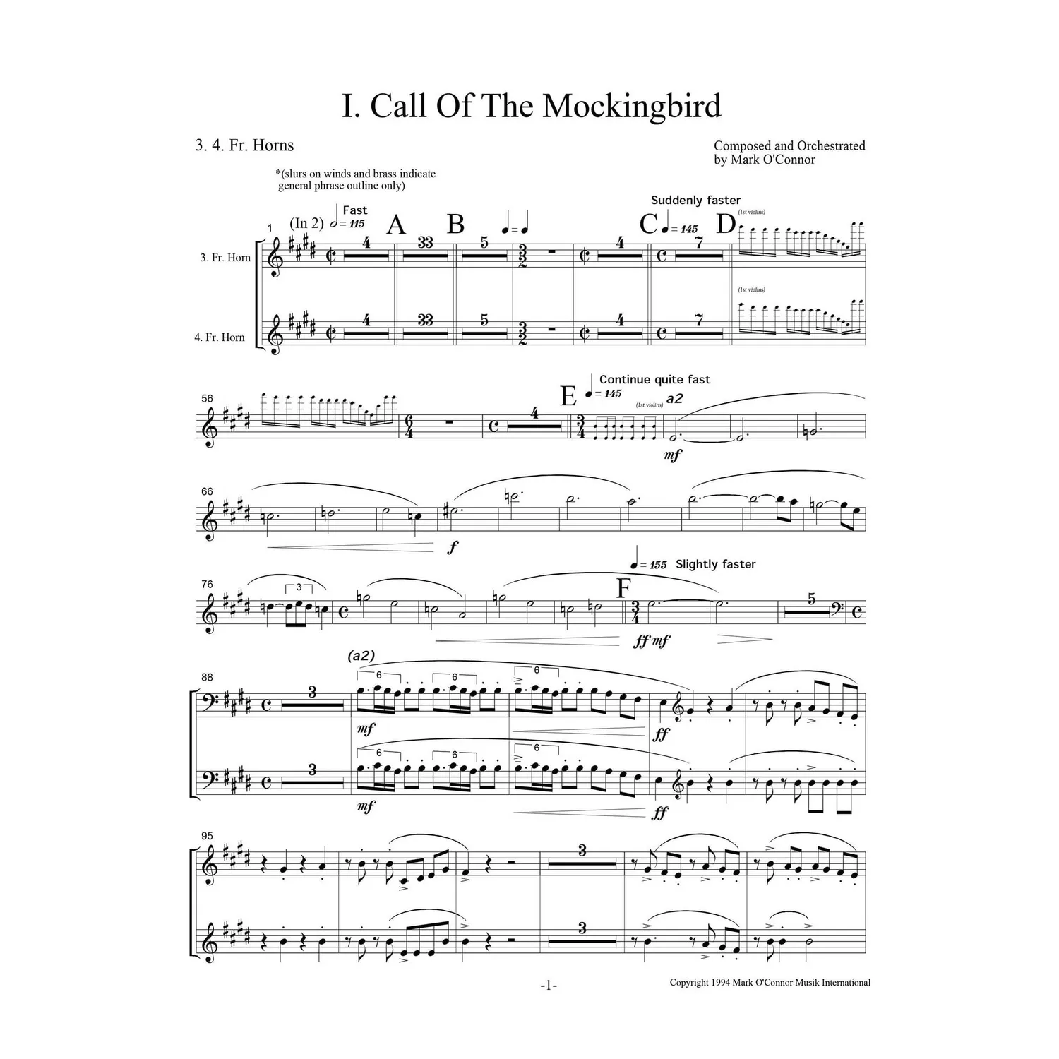 Mark OConnor Three Pieces Violine Noten Download Blech