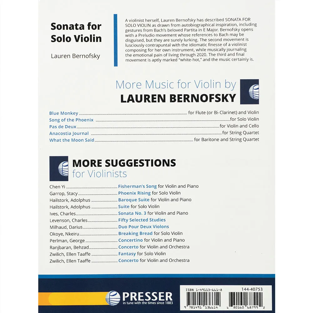 Shar Music Bernofsky Sonata Solo Violine Noten