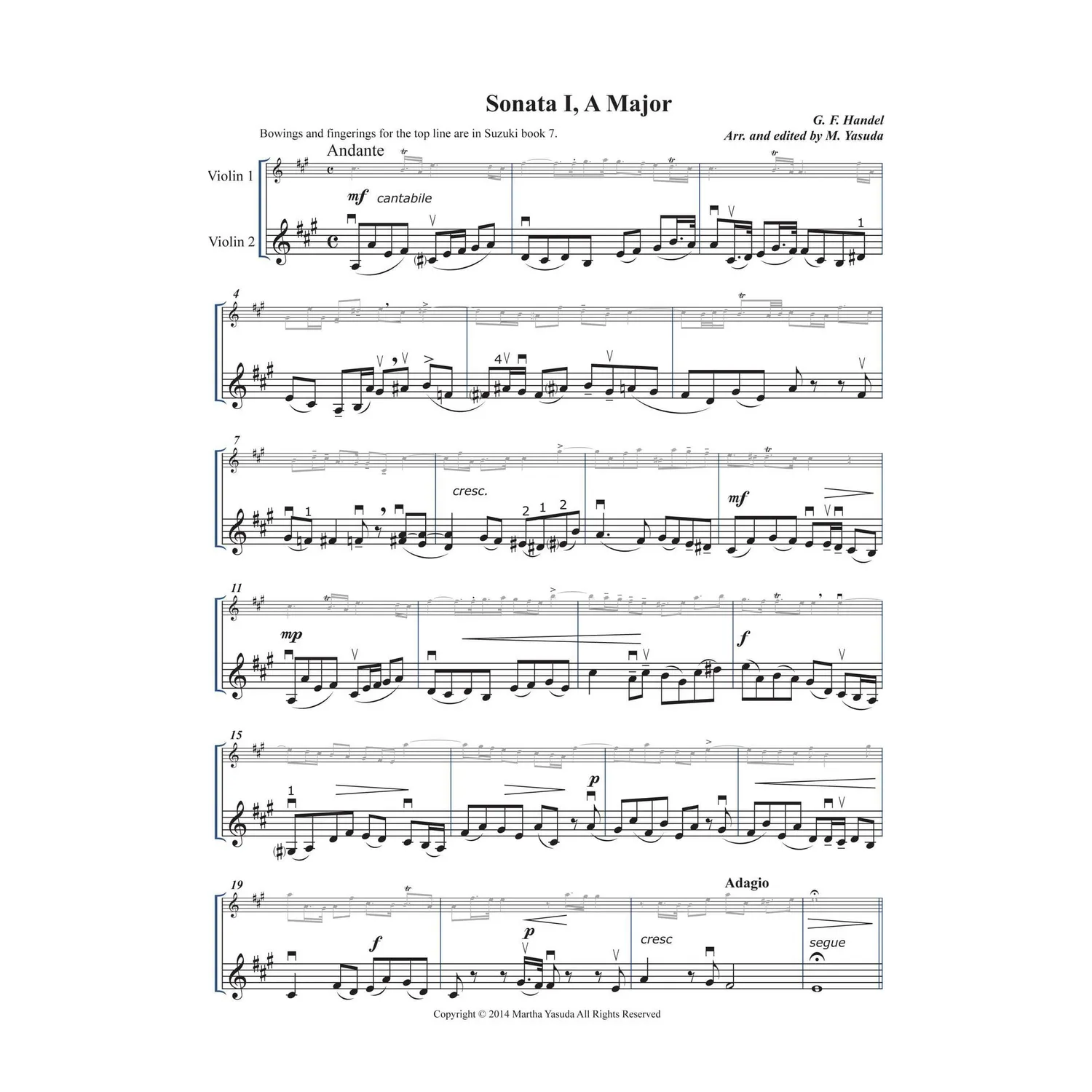 Shar Music Sonata Melodies Händel Noten Download 2 Violinen