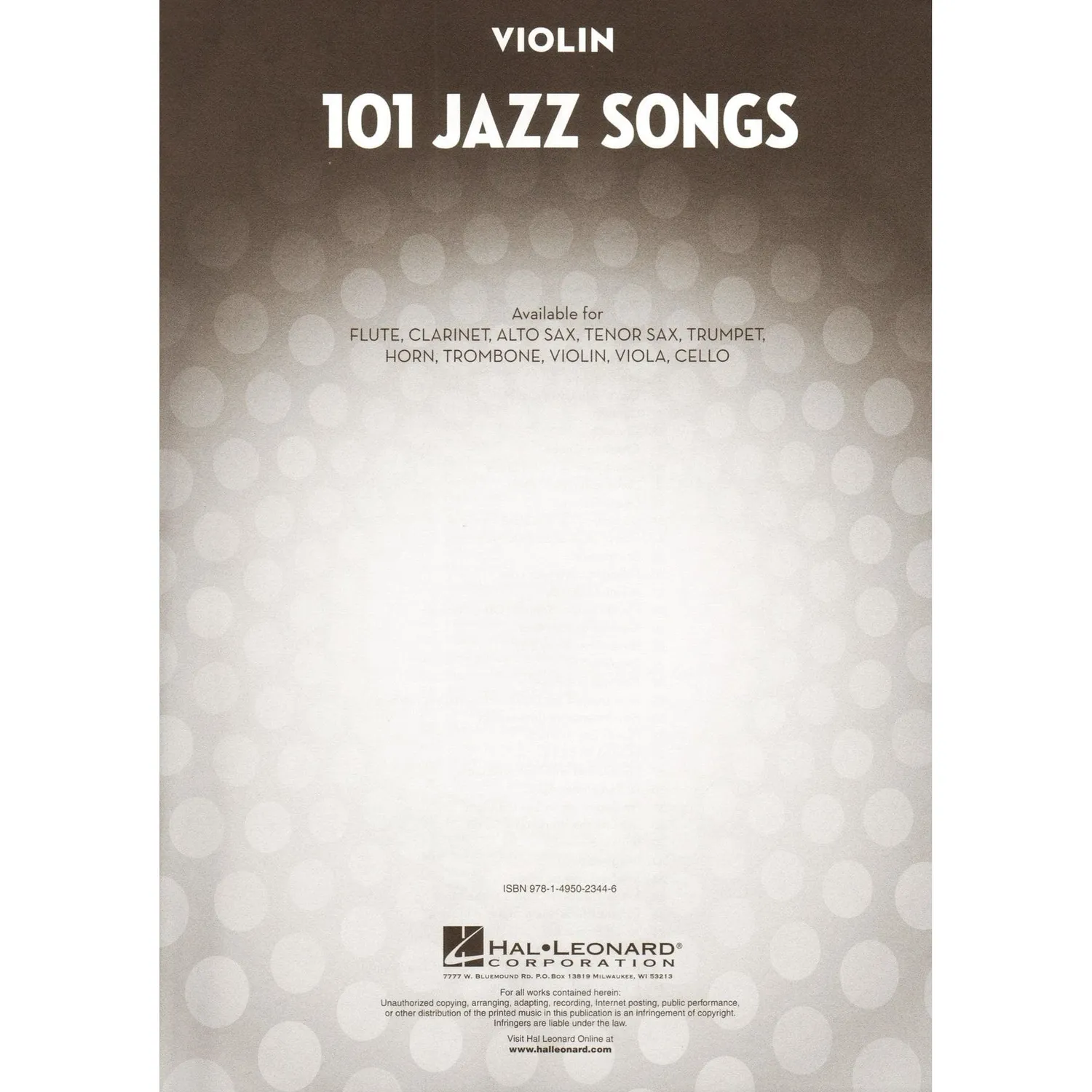 Shar Music 101 Jazz Songs for Violin Noten Jazz