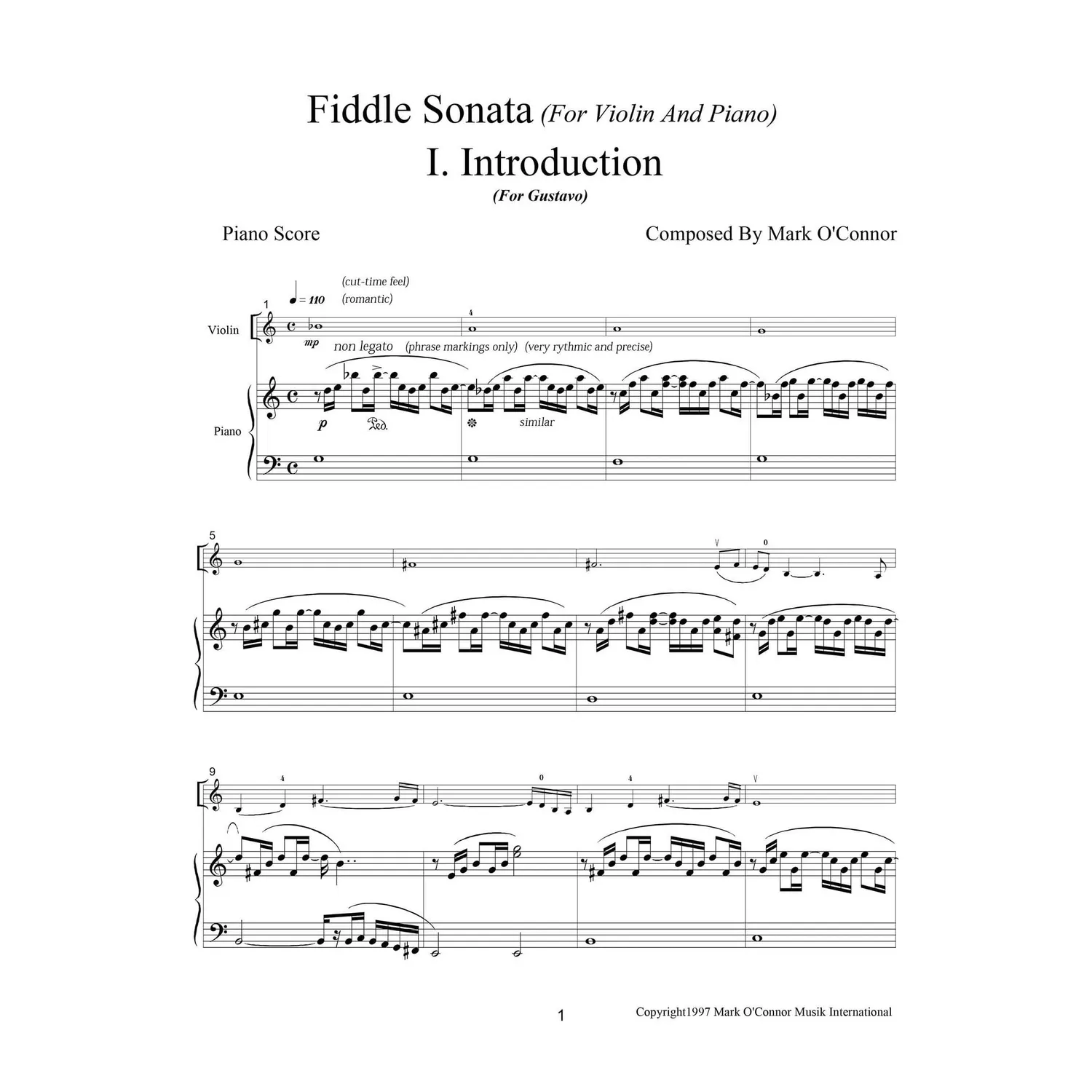 Shar O'Connor Fiddle Sonata Violine Klavier Noten Download