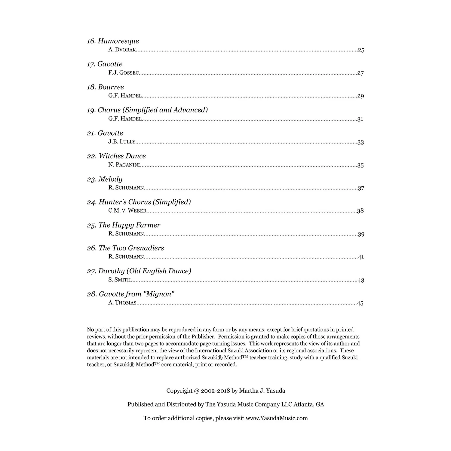 Yasuda Harmonious Melodies Vol. I Violine Download 2. Aufl.