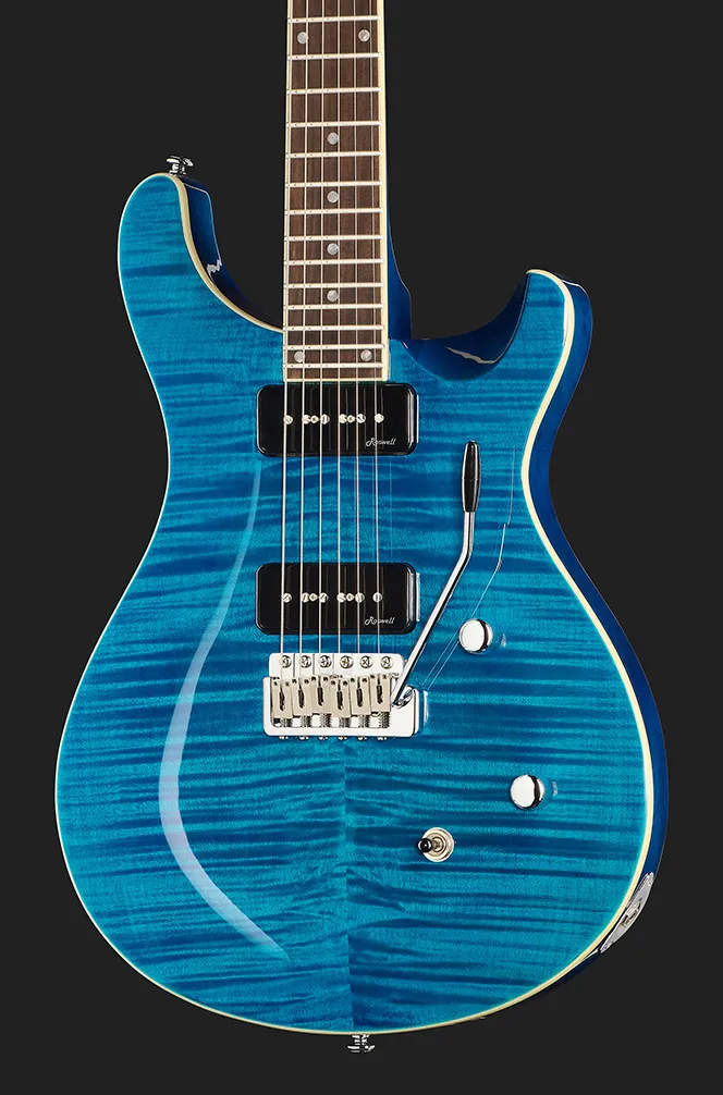 Harley Benton CST-24T P90 E-Gitarre Ocean Flame mit Tremolo