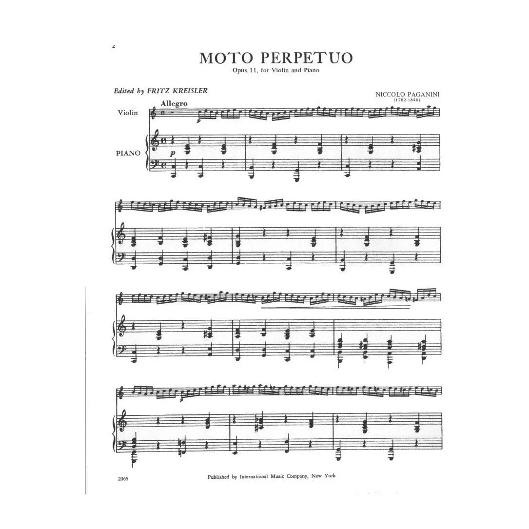 Shar Music Paganini Moto Perpetuo Op 11 Geigennoten