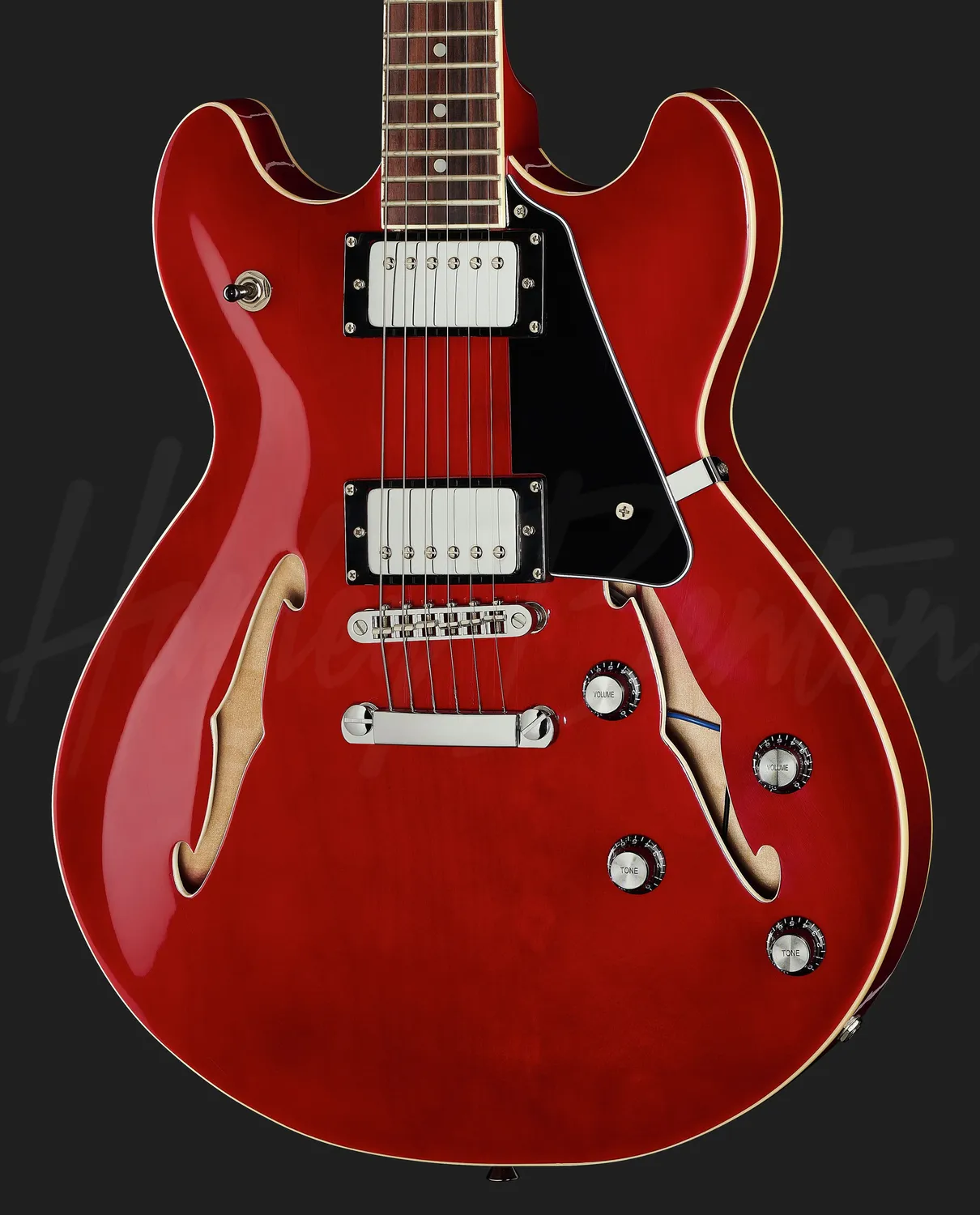 Harley Benton Vintage HB-35 Halbakustik-Gitarre Cherry Sustainblock