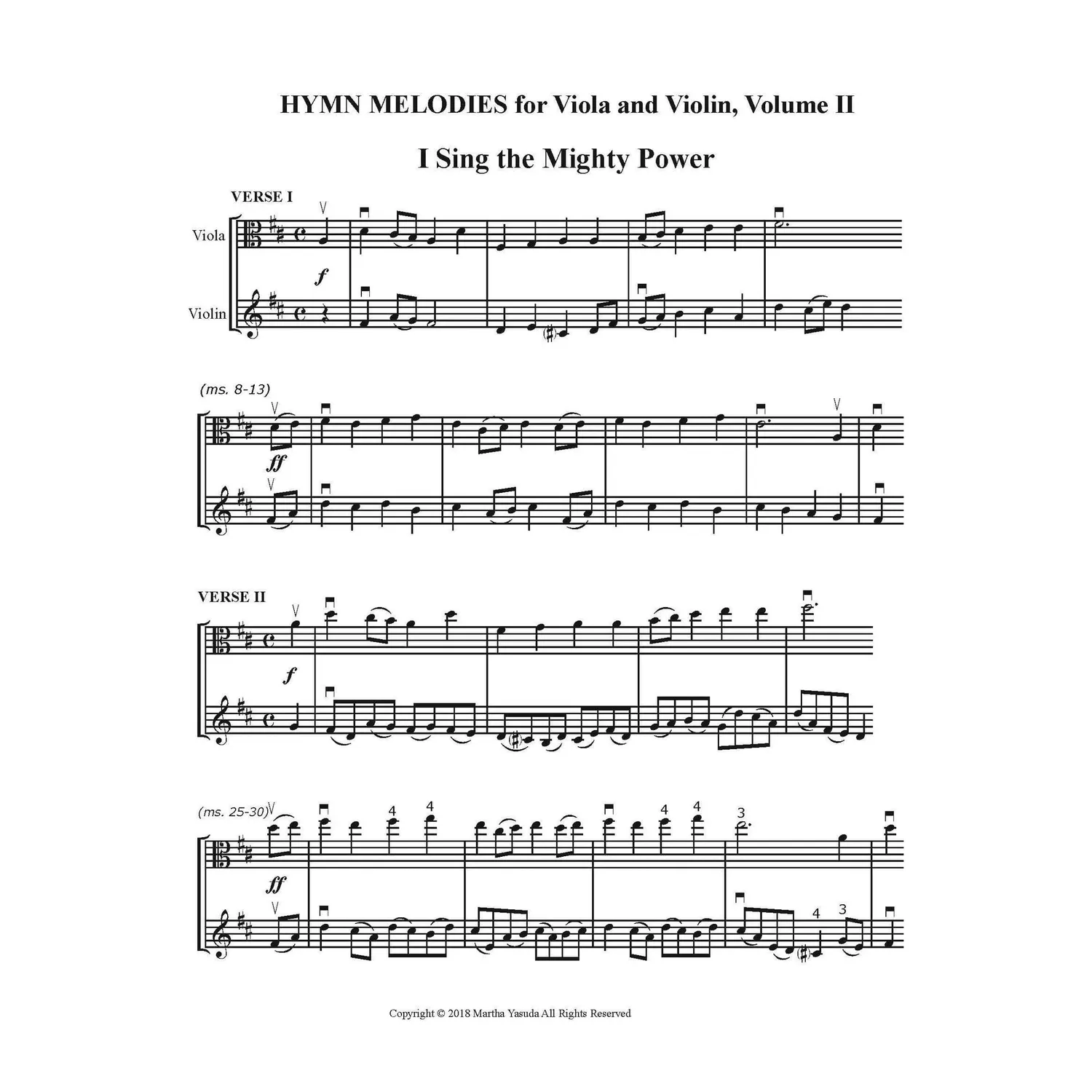 Yasuda Hymn Melodies Vol. II Noten Download Viola Violine