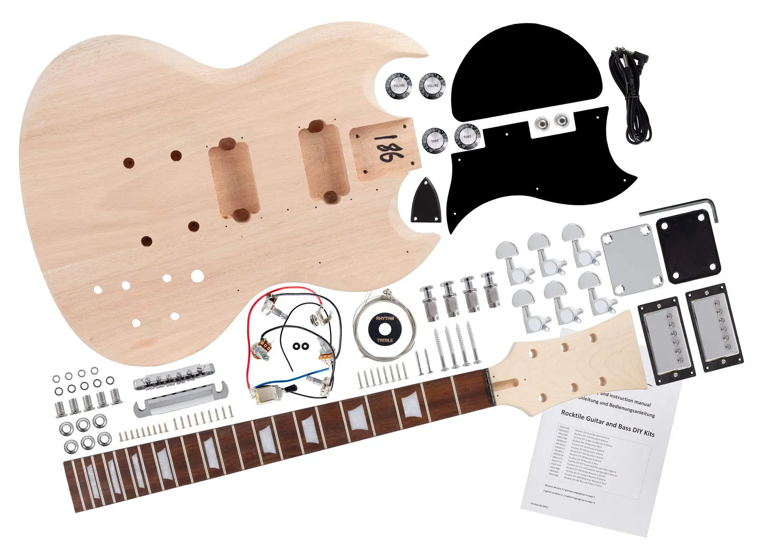 Rocktile Single Cut E-Gitarren-Bausatz Mahagoni Humbucker