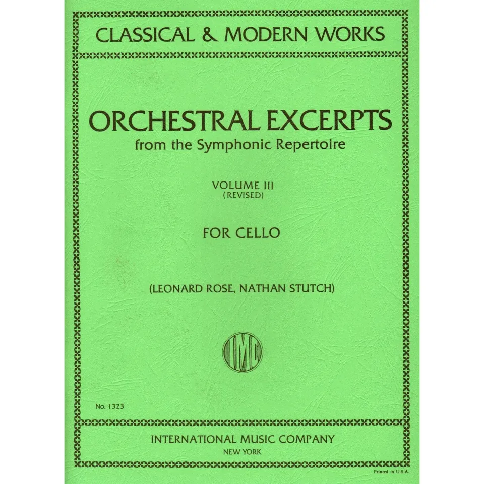 International Rose Orchestral Excerpts Vol. 3 Noten Cello